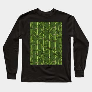 Bamboo forest in green Long Sleeve T-Shirt